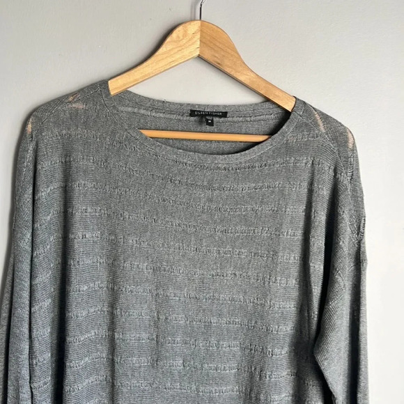 Eileen Fisher Gray Crew Neck Sweater - Picture 4 of 11